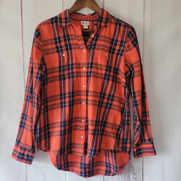 Stylus Plaid Women’s M, Long Sleeve Button-up Shirt, 100% Cotton, Like New - Picture 1 of 9